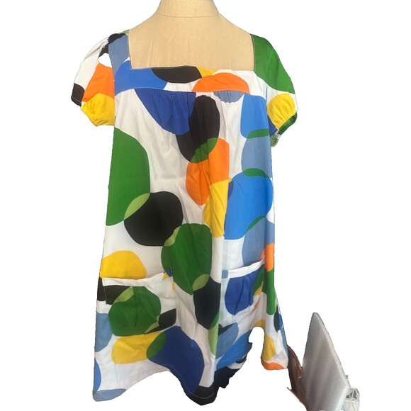 ANTILIA FEMME Geo Print Bright Dress  Short Sleeve pockets 3x - Picture 2 of 5
